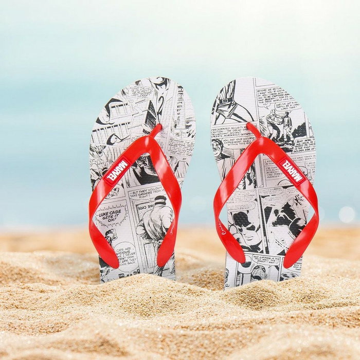 Chanclas para Hombre Marvel Rojo Gris 44 Chanclas para Hombre Marvel Rojo Gris 44