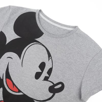 Camiseta Corta Single Jersey Punto Mickey Gris Oscuro M