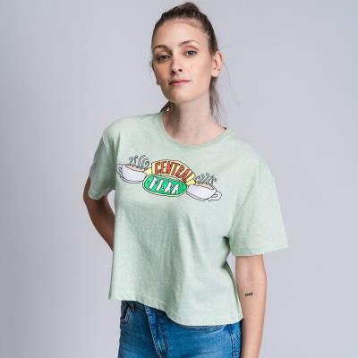 Camiseta Corta Single Jersey Punto Friends Verde Claro XS