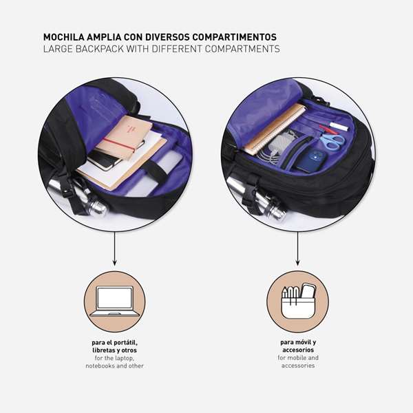 Cerdá Mochila Casual Técnica Avengers Black Panther 31.0 x 47.0 x 24.0 cm