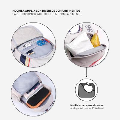 Mochila Escolar Grande 46 Cm Minnie Light Gray