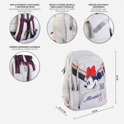 Mochila Escolar Grande 46 Cm Minnie Light Gray