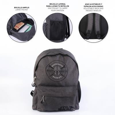 Mochila Escolar The Mandalorian Warrior Gris (31 x 44 x 16 cm)