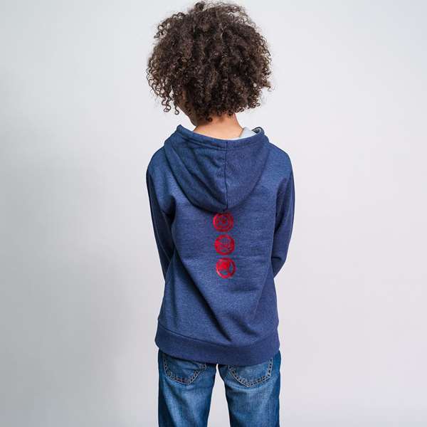 Cerdá Sudadera con Capucha Marvel Algodón Brushed para Niño 8 Años, Color Dark Blue