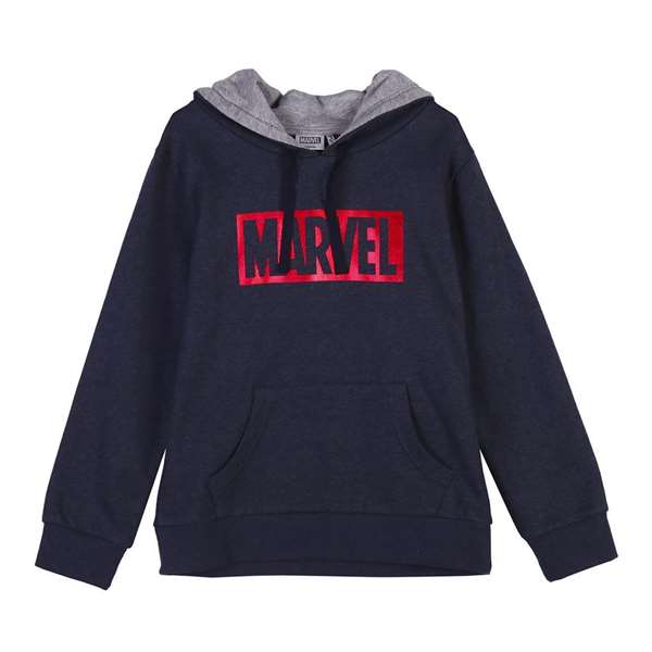 Cerdá Sudadera con Capucha Marvel Algodón Brushed para Niño 8 Años, Color Dark Blue