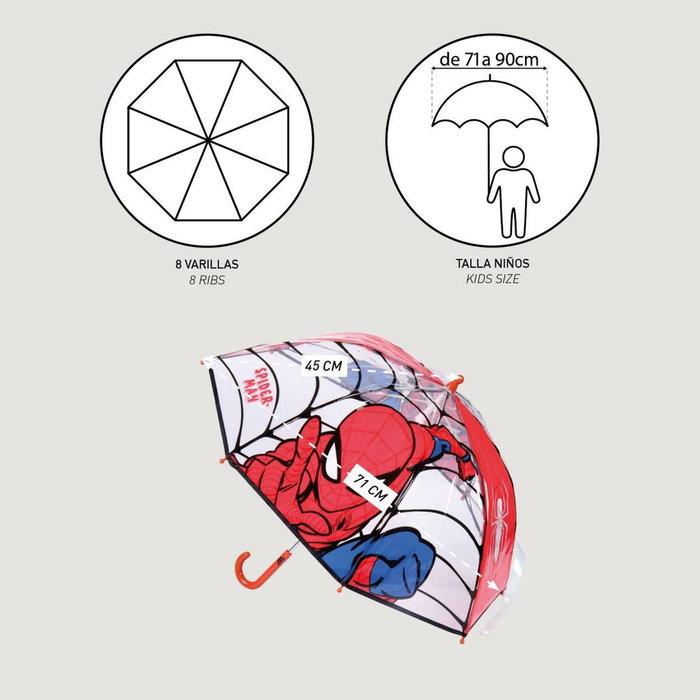 Cerdá Paraguas Manual Poe Burbuja Spiderman Rojo Cerdá Paraguas Manual Poe Burbuja Spiderman Rojo