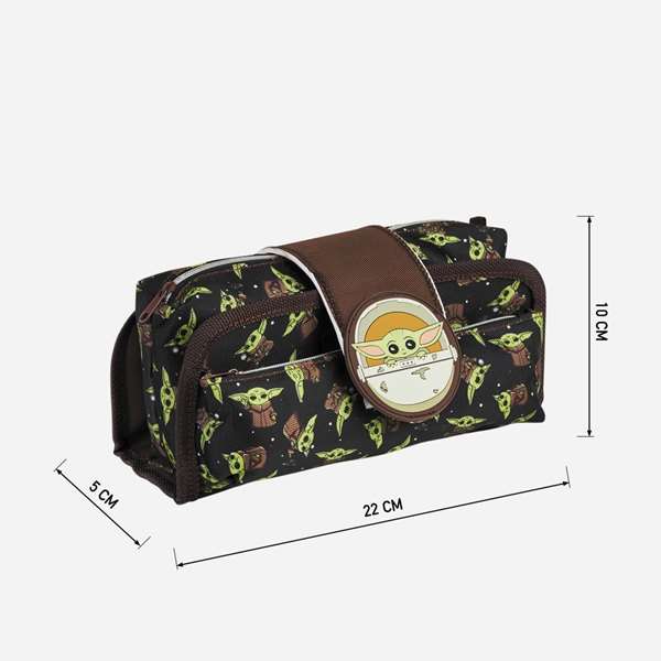Cerdá Estuche Portatodo The Mandalorian Grogu con Velcro Marrón de Poliéster y Goma para Niños 3+ Años