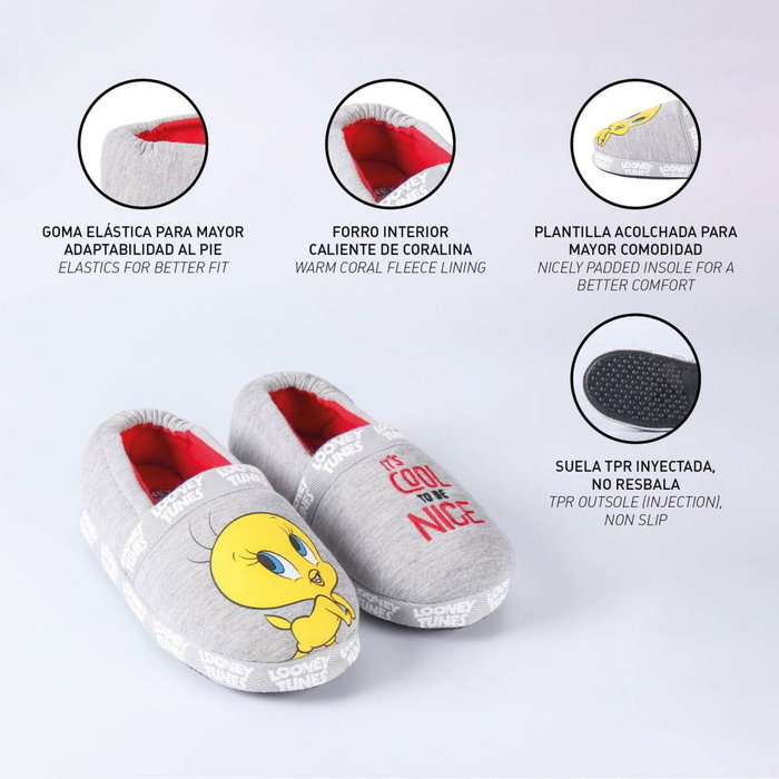 Zapatillas de Estar por Casa Looney Tunes Gris claro 28-29 Zapatillas de Estar por Casa Looney Tunes Gris claro 28-29