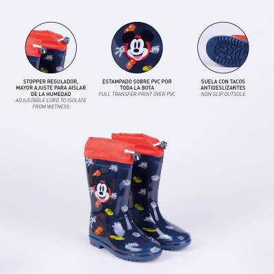 Botas Lluvia Pvc Mickey Azul 22