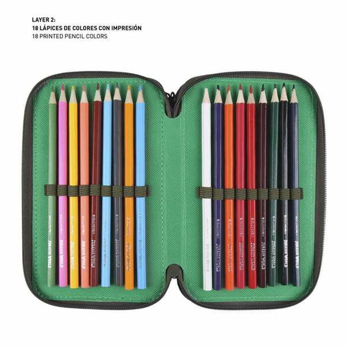 Estuche Escolar con Accesorios Jurassic Park Multicolor Verde oscuro Estuche Escolar con Accesorios Jurassic Park Multicolor Verde oscuro