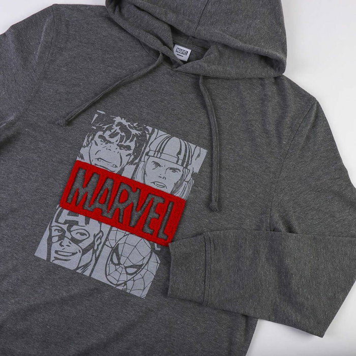 Sudadera con Capucha Hombre Marvel Gris Gris oscuro XXL