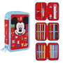 Plumier Triple Mickey Mouse 43 Piezas Rojo (12 x 19,5 x 6,5 cm)
