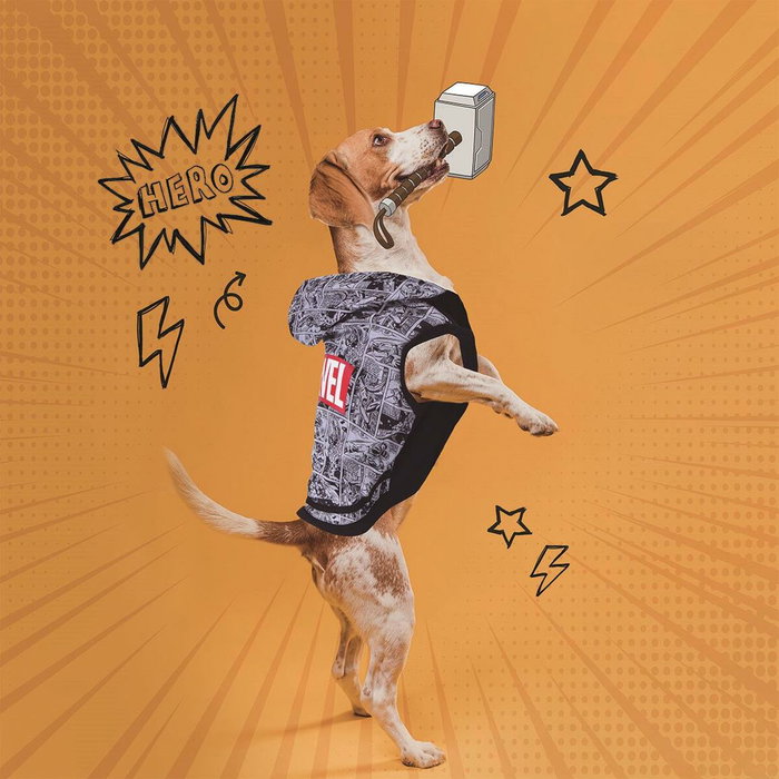 Cerdá Sudadera para Perro Marvel de Algodón Cepillado Gris Talla XXS