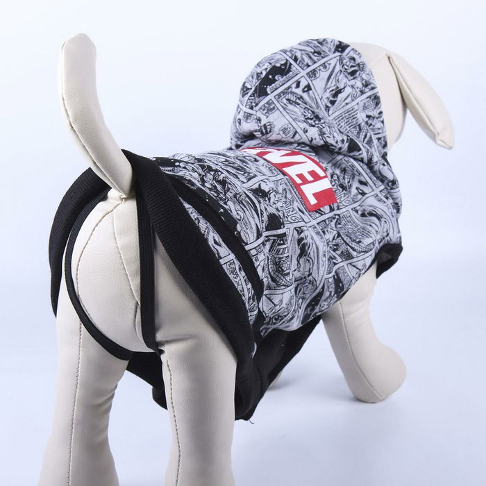 Cerdá Sudadera para Perro Marvel de Algodón Cepillado Gris Talla XXS