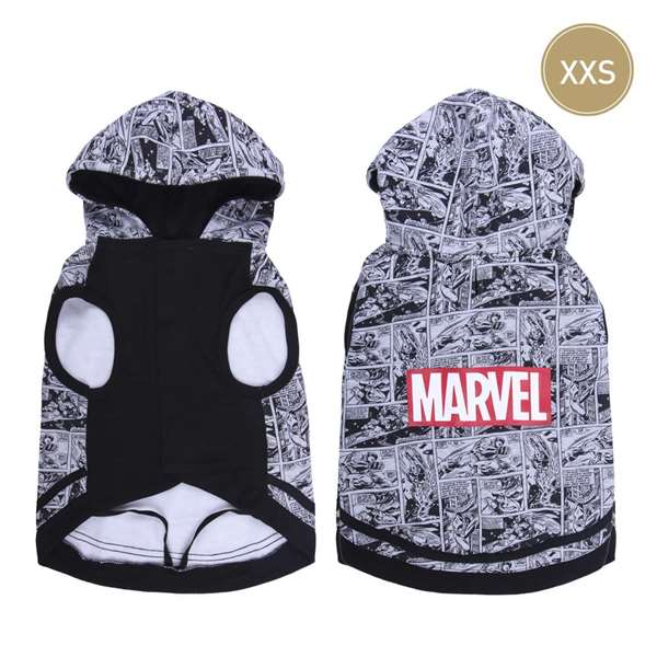 Cerdá Sudadera para Perro Marvel de Algodón Cepillado Gris Talla XXS