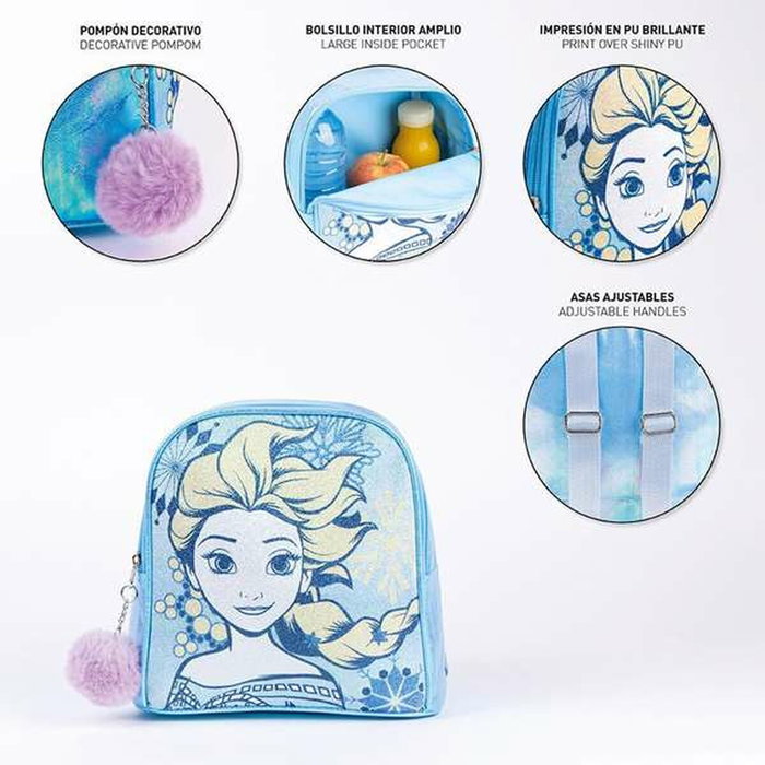 Cerdá Mochila Infantil Tiempo Libre Brillante Frozen Azul Niña