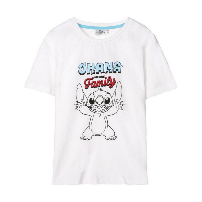 Camiseta de Manga Corta Stitch Blanco 12 Años
