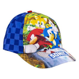Cerdá Gorra Visera Curva Sonic Azul para Niños 3-8 Años 100% Poliéster