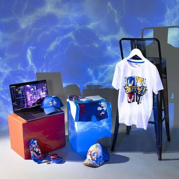 Cerdá Gorra Visera Curva Sonic Azul para Niños 3-8 Años 100% Poliéster