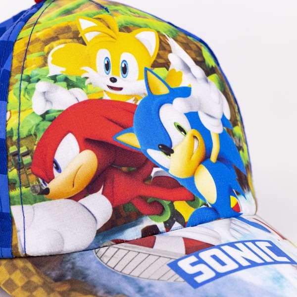Cerdá Gorra Visera Curva Sonic Azul para Niños 3-8 Años 100% Poliéster