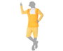 Disfraz Cortesano para Hombre Adulto, Color Amarillo, Talla M-L, Traje de Carnaval o Fiesta con Camisa y Pantalón de Poliéster