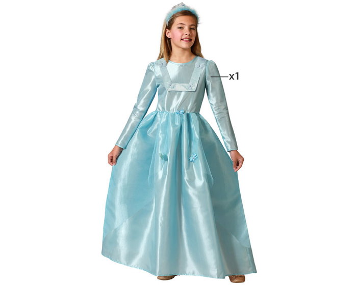 Disfraz de Princesa Azul con Mariposas para Niña 5-6 Años - 2 Piezas Disfraz de Princesa Azul con Mariposas para Niña 5-6 Años - 2 Piezas