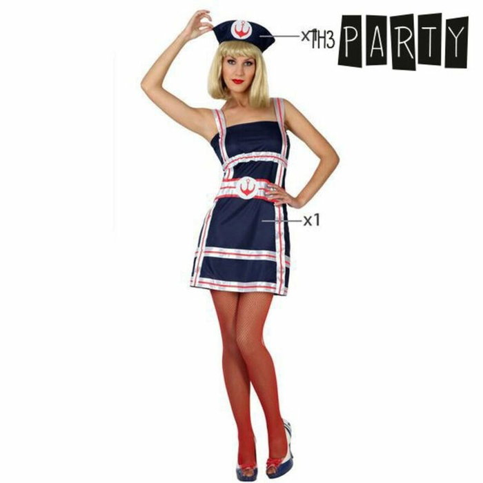 Disfraz Marinera Sexy Mujer Adulto, Conjunto de 2 Piezas Vestido y Sombrero Azul, Tallas M-L