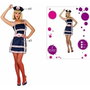 Disfraz Marinera Sexy Mujer Adulto, Conjunto de 2 Piezas Vestido y Sombrero Azul, Tallas M-L