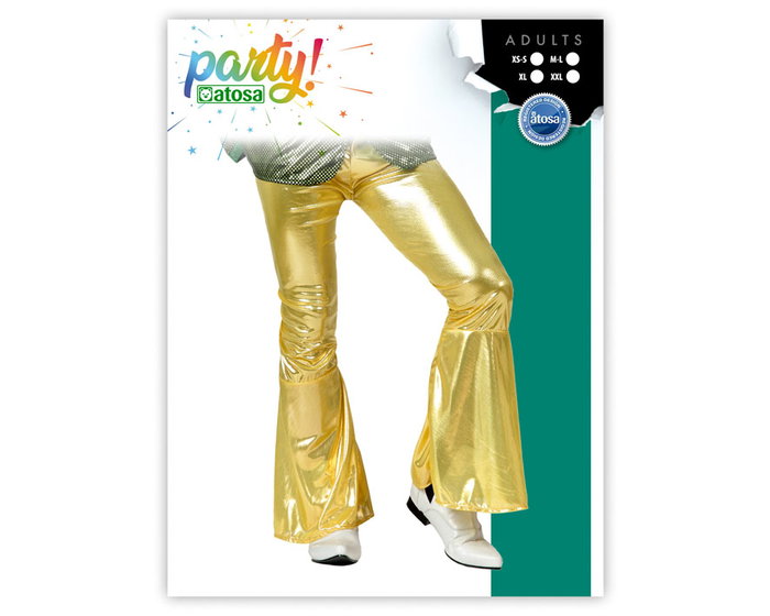 Disfraz Pantalón Disco Dorado Unisex Siglo XX para Adulto Talla M-L