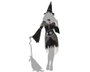 Halloween - Disfraz de Bruja para Mujer Adulto, Talla XS-S, Incluye Vestido, Sombrero y Collar, Color Negro