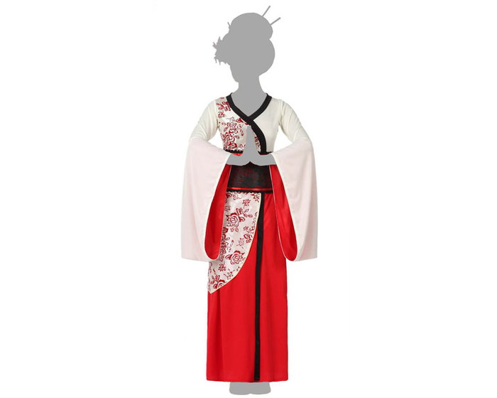 Disfraz Geisha Mujer Adulto Rojo Talla XS-S - Vestido y Cinturón