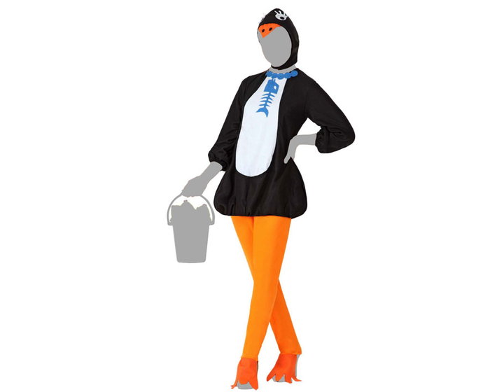 Carnaval Disfraz de Pingüina para Mujer Adulto Talla M-L - Conjunto de 3 Piezas (Vestido, Pantalón y Capucha) para Fiesta Temática Animales Carnaval Disfraz de Pingüina para Mujer Adulto Talla M-L - Conjunto de 3 Piezas (Vestido, Pantalón y Capucha) para Fiesta Temática Animales
