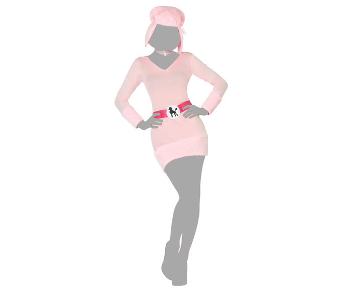 Original Disfraz de Perro Rosa para Mujer Adulto Talla XL - Conjunto de 3 Piezas: Sombrero, Vestido y Cinturón para Carnaval, Fiesta o Evento Original Disfraz de Perro Rosa para Mujer Adulto Talla XL - Conjunto de 3 Piezas: Sombrero, Vestido y Cinturón para Carnaval, Fiesta o Evento