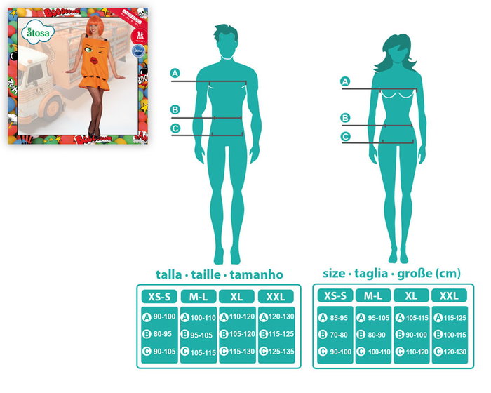 Disfraz Mujer Botella Butano Adulto Talla M-L Naranja