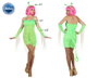 Disfraz Alien Adulto Carnaval Halloween, Mujer, Con Vestido, Tocado, Mangas y Cola, Talla M-L, Verde, de Poliéster, Ideal para Fiestas y Eventos