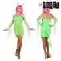 Disfraz Alien Adulto Verde con Vestido, Tocado, Mangas y Cola, Talla M-L