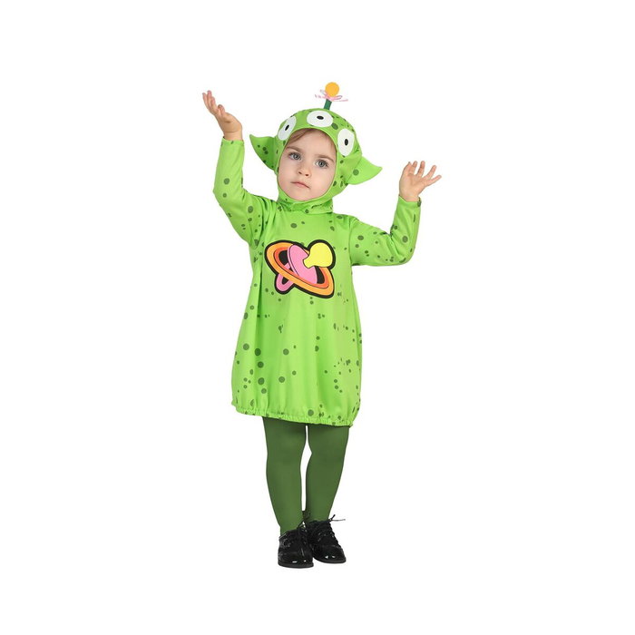 Atosa Original Disfraz Alien Bebé Verde Unisex 0-6 Meses - Traje de 2 Piezas