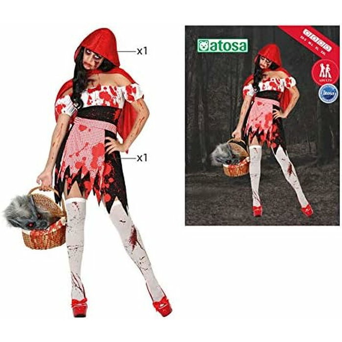 Disfraz Caperucita Roja Sangrienta Mujer Adulto - Vestido y Capa Corta