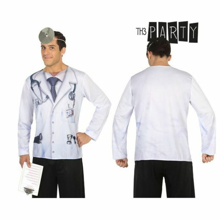 Camiseta de Disfraz de Doctor para Adulto con Impresión 3D - Blanco