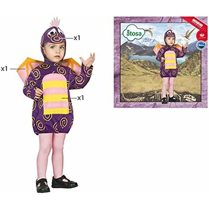 Disfraz de Dragón Morado para Bebé Niña (6-12 Meses) - Traje de 3 Piezas con Capucha y Alas Disfraz de Dragón Morado para Bebé Niña (6-12 Meses) - Traje de 3 Piezas con Capucha y Alas