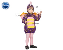 Disfraz de Dragón Morado para Bebé Niña (6-12 Meses) - Traje de 3 Piezas con Capucha y Alas
