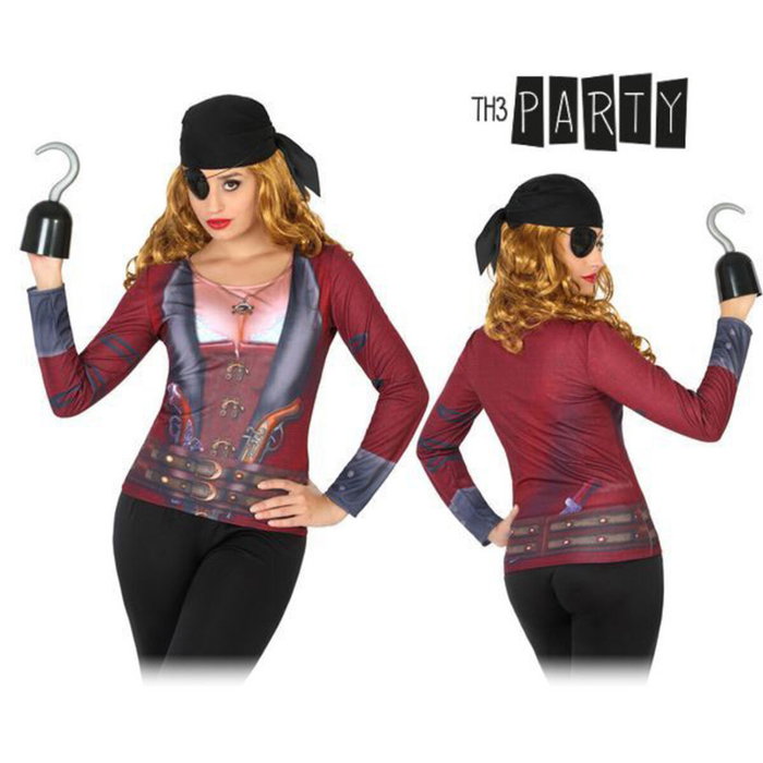 Disfraz de Pirata para Mujer Adulto - Camiseta Temática Marrón con Estampado 3D