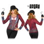 Disfraz de Pirata para Mujer Adulto - Camiseta Temática Marrón con Estampado 3D