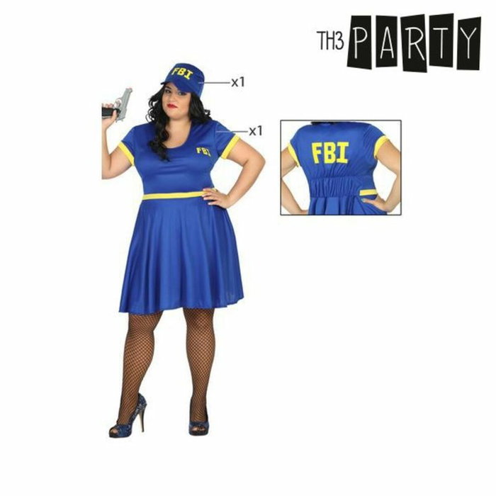 Atosa Disfraz de Policía FBI Mujer Adulto Azul XXL