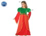 Disfraz Dama Medieval Niña Infantil Verde Rojo 3-4 Años Disfraz de Historia Cruzada Carnaval