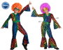 Disfraz de Mono Disco Zebra Años 70 para Niña - Conjunto de 2 Piezas (Mono y Cinturón), Talla 3-4 Años, Multicolor