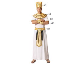 Disfraz de Faraón Egipcio para Hombre Adulto, Blanco, Tallas M-L