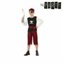 Otros Disfraz Pirata para Niño 5-6 Años - Traje Rojo y Negro con Gorro, Camiseta, Cordón y Pantalón