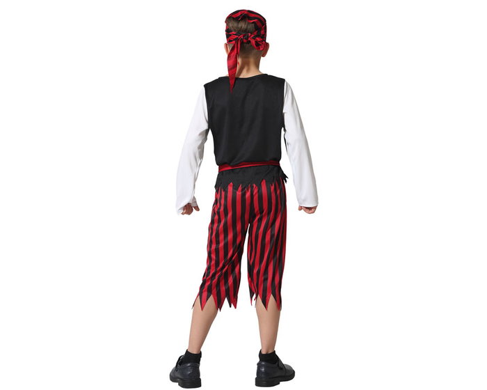 Disfraz Pirata Rojo Negro para Niño 5-6 Años Multicomponente Poliéster