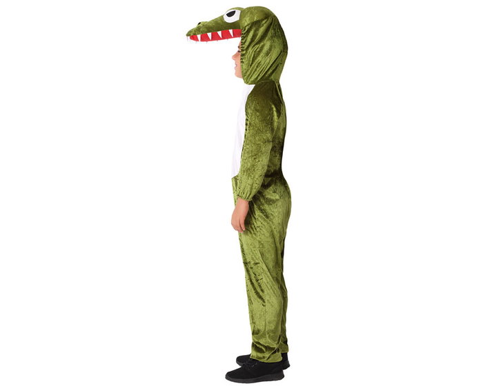Disfraz Original de Cocodrilo Niño Unisex Infantil - Mono Entero con Gorro - Animales, 7-9 Años, Verde, Polyester - Ideal para Carnaval y Fiestas